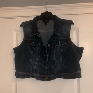Plus Size Denim Vest